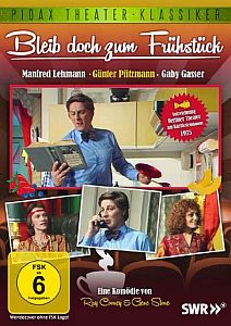 "Bleib doch zum Frühstück"; Abbildung DVD-Cover mit freundlicher Genehmigung von Pidax-Film, welche die Komödie am 16.08.2013 auf  DVD herausbrachte.