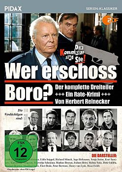 DVD-Cover zu "Wer erschoss Boro?", mit freundlicher Genehmigung von Pidax-Film, welche die ZDF, ORF, SRG-Produktion Mitte November 2017 auf  DVD herausbrachte.