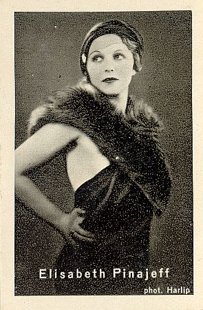 Die Schauspieler Elisabeth Pinajeff: Urheber: Gregory Harlip (?–1945); Quelle: virtual-history.com; Lizenz: gemeinfrei