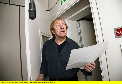 Ulrich Pleitgen in der Rolle des Autors und Malers Mark Gorman in dem Hrspiel "Groupie" von Arnold Wesker (EA: 22.05.2012, WDR5); Foto freundlicherweise zur Verfgung gestellt vom WDR (Presse und Information, Redaktion Bild); Copyright WDR/Sibylle Anneck