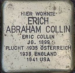 Stolperstein fr ErichA. Collin: Urheber der Fotos: Wikimedia-User OTFW, Berlin; Lizenz: CC BY-SA 3.0; Quelle: Wikimedia Commons
