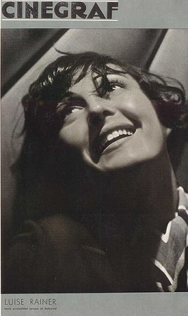 Luise Rainer 1935 auf dem Titelbild eines argentinischen Magazins (Ausschnitt); Urheber: Magazin CINEGRAF; Quelle: Wikimedia Commons