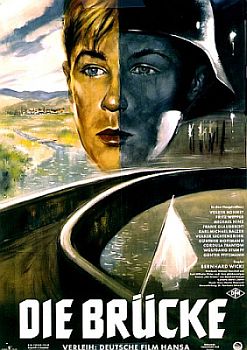 Filmplakat zu "Die Brcke"; Urheber: Helmuth Ellgaard (1913-1980); Lizenz: CC BY-SA 3.0; Quelle:  Familien-Archiv Ellgaard bzw. Wikimedia Commons