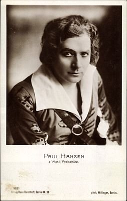Paul Hansen als Jägerbursche Max in "Der Freischütz", fotografiert von Wilhelm Willinger (1879–1943); Lizenz: gemeinfrei