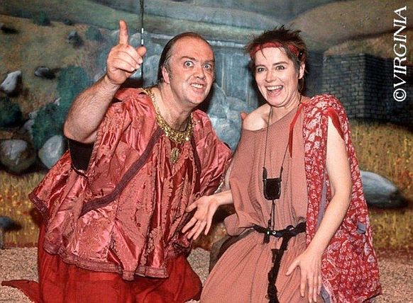 Martin Lüttge 1992 mit Ehefrau Marlen Breitingerin der Shakespeare-Tragödie "Timon von Athen"; Copyrigt Virginia Shue